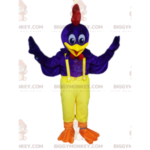  Κοστούμι μασκότ Blue Rooster BIGGYMONKEY™ με κίτρινη φόρμα - Μασκότ Κοτόπουλα - Πετεινές - Κοτόπουλα - BiggyMonkey.com