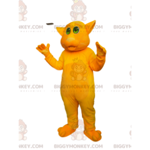 BIGGYMONKEY™ Μασκότ στολή Κίτρινη γάτα με όμορφα πράσινα μάτια