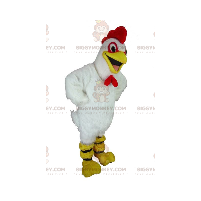 Fantasia de mascote de galinha gigante branca BIGGYMONKEY™ – Fantasia de mascote de galinha gigante branca BIGGYMONKEY™ –
