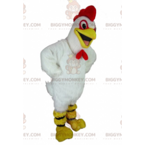 Riesenhenne Weißer Hahn BIGGYMONKEY™ Maskottchen Kostüm -