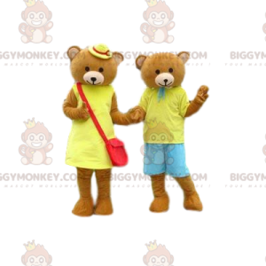 Casal de fantasia de mascote filhote marrom BIGGYMONKEY™ –