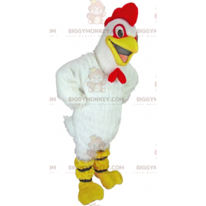 Riesenhenne Weißer Hahn BIGGYMONKEY™ Maskottchen Kostüm -