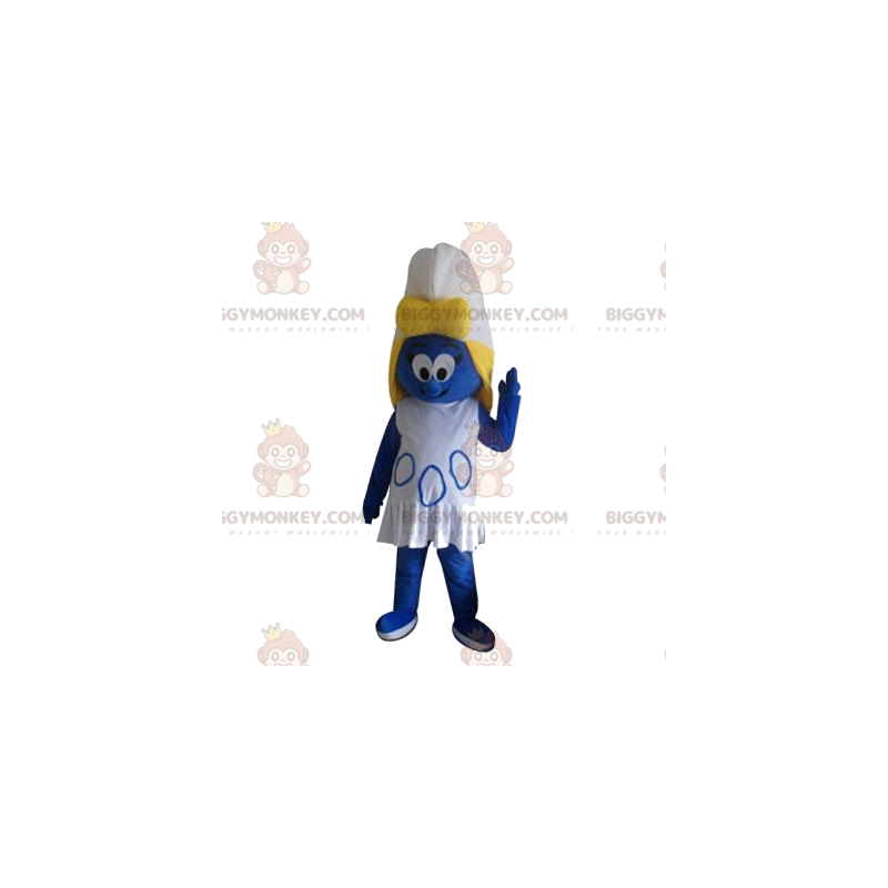 Kostium maskotki Smerfetki BIGGYMONKEY™ z białą sukienką - Kostium maskotki Smerfetki BIGGYMONKEY™ z białą sukienką -
