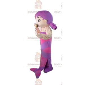 Purple Mermaid BIGGYMONKEY™ Mascot Costume with Two Quilts -
