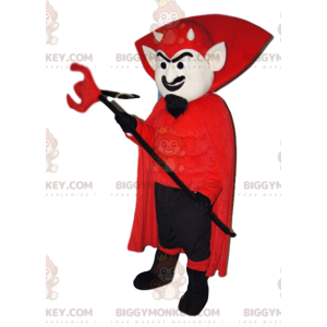 Kostým maskota ďábla BIGGYMONKEY™ s červeným oblekem a