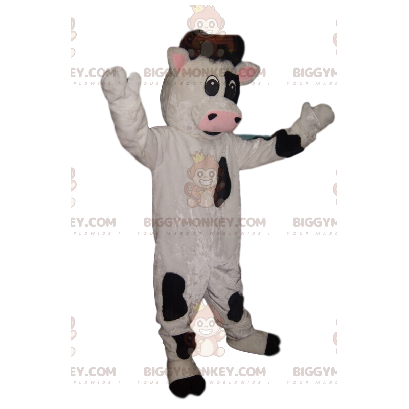 Zwart-witte koe BIGGYMONKEY™ mascottekostuum - Biggymonkey.com Zwart-witte koe BIGGYMONKEY™ mascottekostuum - Biggymonkey.com