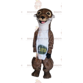 BIGGYMONKEY™ Mascot Costume Brown and White Otter with Huge