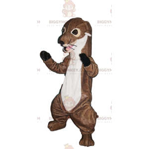 BIGGYMONKEY™ Mascot Costume Brown and White Otter with Huge