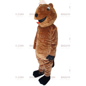 Costume de mascotte BIGGYMONKEY™ d'ours marron très amusant.
