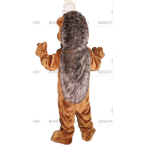 Kostium maskotka bardzo uśmiechniętego szaro-brązowego jeża BIGGYMONKEY™ - Maskotki Jeż - BIGGYMONKEY_013891 - BiggyMonkey.com