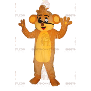 Lion cub BIGGYMONKEY™ mascot costume with eye patch. lion cub
