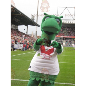 Kostým maskota dinosaura BIGGYMONKEY™ Zelený drak se sportovním