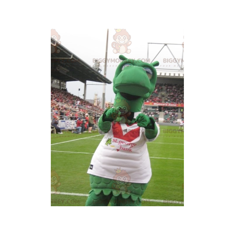 BIGGYMONKEY™ Groene draak dinosaurus mascottekostuum met