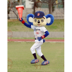 Weiß-blaues Koala-Maskottchen-Kostüm BIGGYMONKEY™ in Sportswear