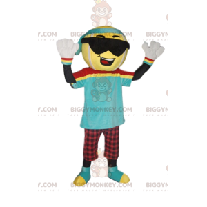 Costume de mascotte BIGGYMONKEY™ de bonhomme avec une tête de