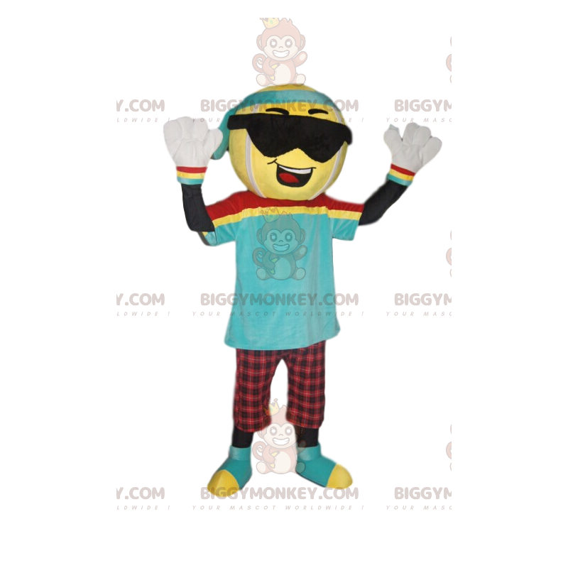 Kostium maskotki bałwana BIGGYMONKEY™ z głową z piłeczką Kostium maskotki bałwana BIGGYMONKEY™ z głową z piłeczką