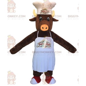 Bruin varken BIGGYMONKEY™ mascottekostuum met hoed en witte