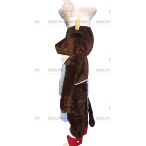 Bruin varken BIGGYMONKEY™ mascottekostuum met hoed en witte