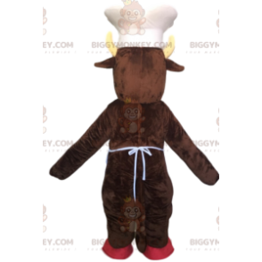Bruin varken BIGGYMONKEY™ mascottekostuum met hoed en witte