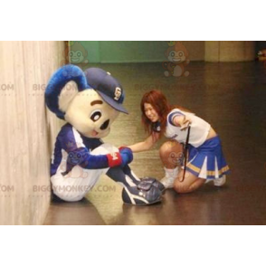 White and Blue Koala Mascot Costume BIGGYMONKEY™ in Sportswear