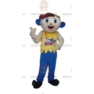 BIGGYMONKEY™ Mascot Costume Funny Man With Blue Ears -