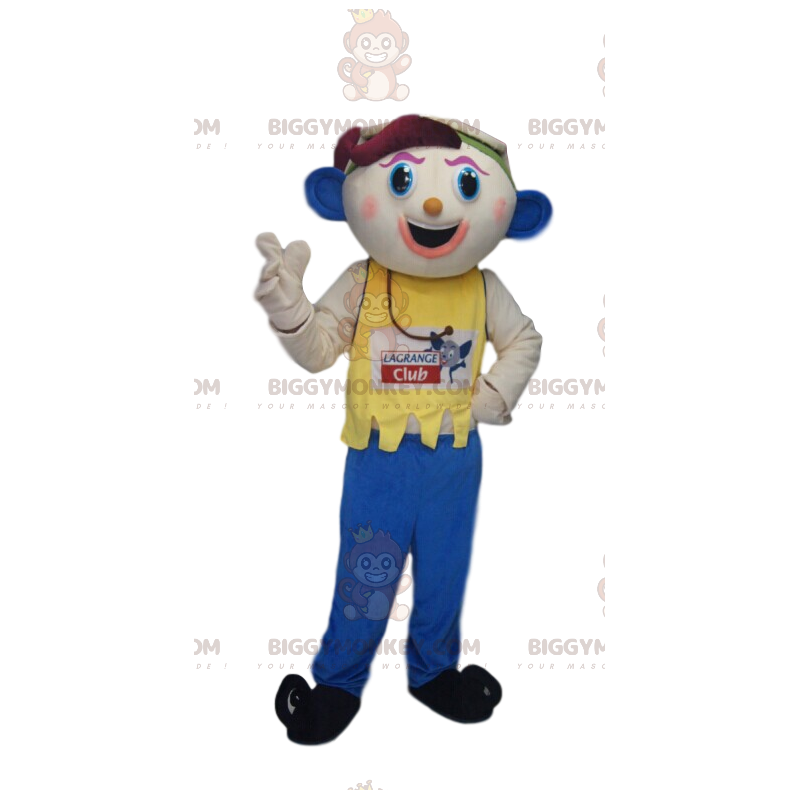 Kostium maskotki BIGGYMONKEY™ Zabawny mężczyzna z niebieskimi Kostium maskotki BIGGYMONKEY™ Zabawny mężczyzna z niebieskimi