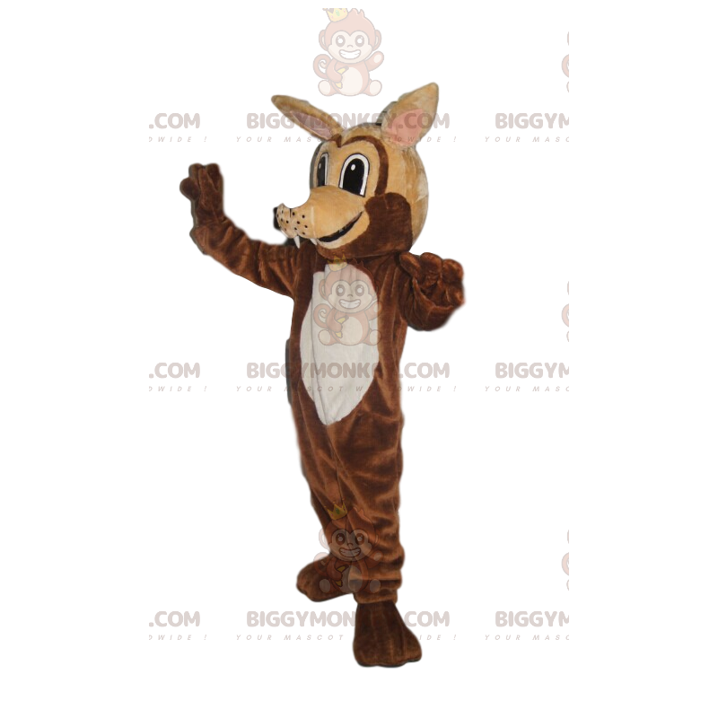 Kostium maskotka bardzo uśmiechnięty wilk BIGGYMONKEY™ - Kostium maskotka bardzo uśmiechnięty wilk BIGGYMONKEY™ -