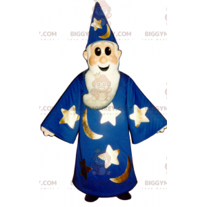 Merlin the Sorcerer Wizard BIGGYMONKEY™ maskotkostume med blå