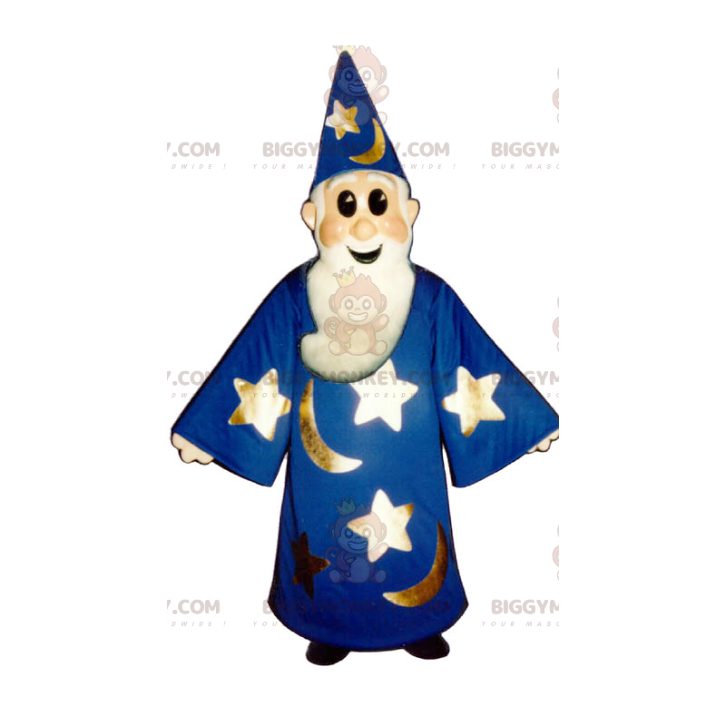 Kostým maskota Merlina čaroděje BIGGYMONKEY™ s modrým hábitem –