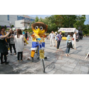 BIGGYMONKEY™ Disfraz de mascota de pájaro marrón grande con