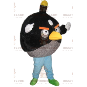 Costume mascotte BIGGYMONKEY™ nero e grigio Angry Bird -