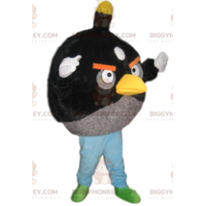 Costume mascotte BIGGYMONKEY™ nero e grigio Angry Bird -