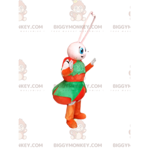Traje de mascote de formiga branca BIGGYMONKEY™ com roupa