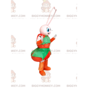 BIGGYMONKEY™ Weißes Ameisen-Maskottchen-Kostüm mit rotem und