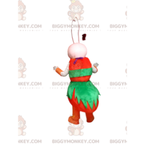 Kostým maskota bílého mravence BIGGYMONKEY™ s červeným a zeleným outfitem - Mravenci mravence - BiggyMonkey.com