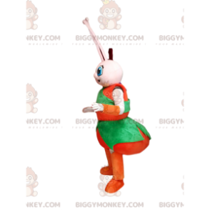 BIGGYMONKEY™ Weißes Ameisen-Maskottchen-Kostüm mit rotem und
