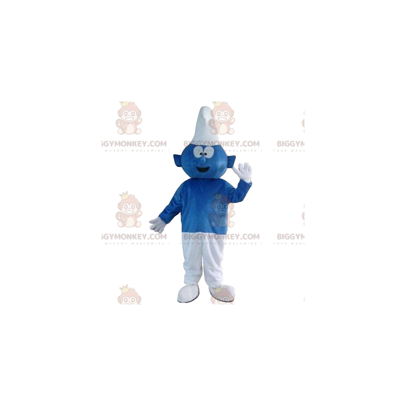 Costume da mascotte Puffi BIGGYMONKEY™ blu e bianco molto