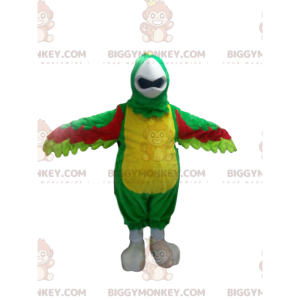 Multicolor Parrot BIGGYMONKEY™ Mascot Costume With Cute Crest -