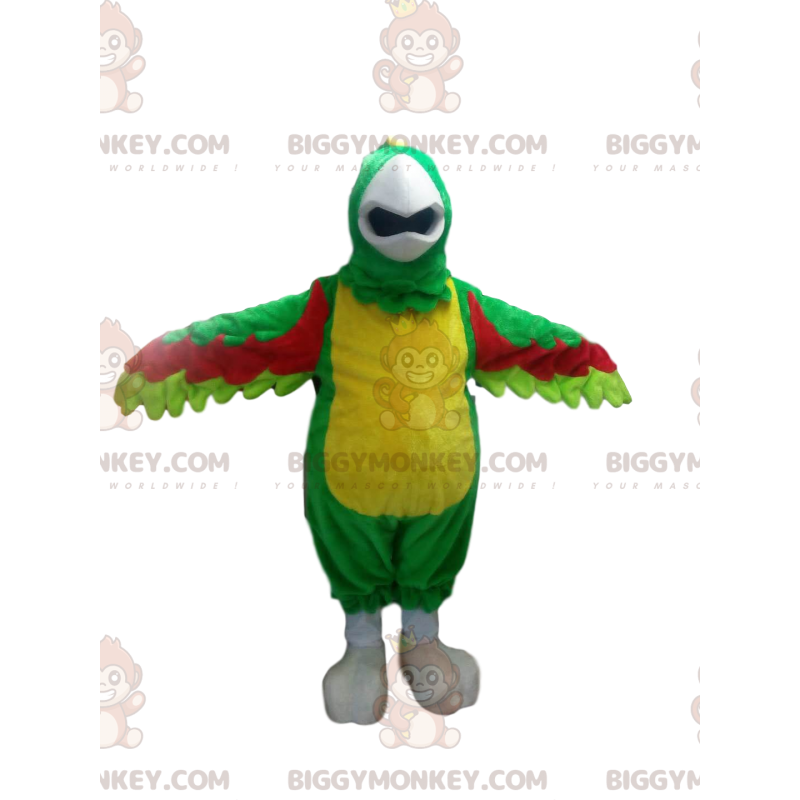 Multicolor Parrot BIGGYMONKEY™ Mascot Costume With Cute Crest -