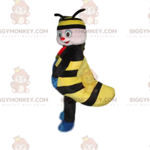 Maskot BIGGYMONKEY™ Kostým malého černého a žlutého hmyzu s