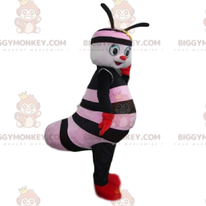 Στολή μασκότ BIGGYMONKEY™ από μικρό μαύρο και ροζ έντομο με ένα