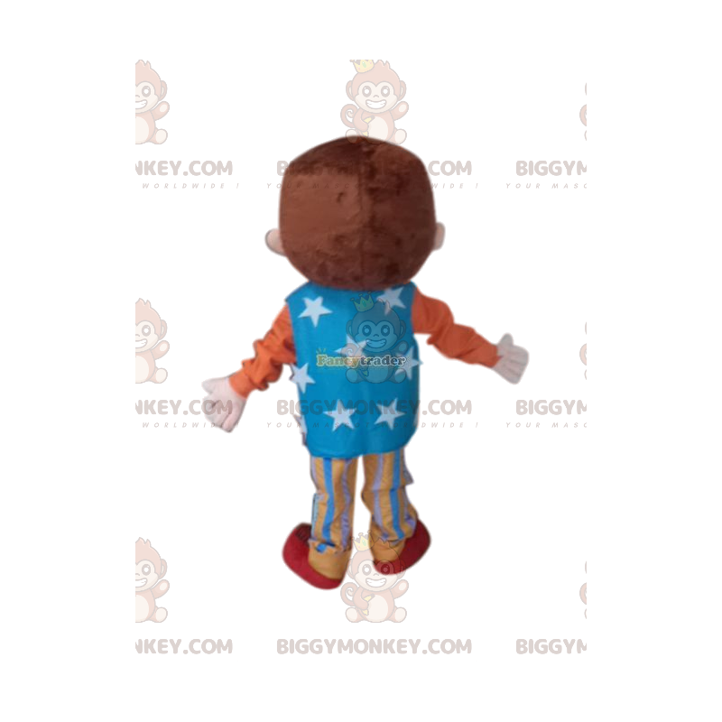 Costume de mascotte BIGGYMONKEY™ de petit garçon avec une tenue Costume de mascotte BIGGYMONKEY™ de petit garçon avec une tenue