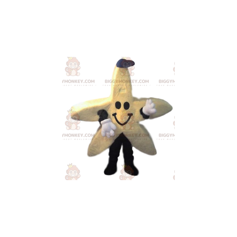 Costume de mascotte BIGGYMONKEY™ d'étoile jaune avec une Costume de mascotte BIGGYMONKEY™ d'étoile jaune avec une