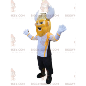 Wiking Krieger BIGGYMONKEY™ Maskottchenkostüm mit tollem Helm -