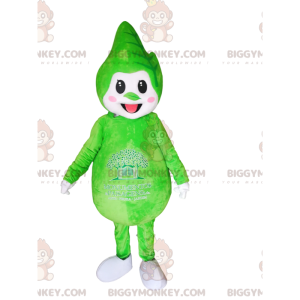 BIGGYMONKEY™ Mascot Costume Green Character with Leaf on Head -