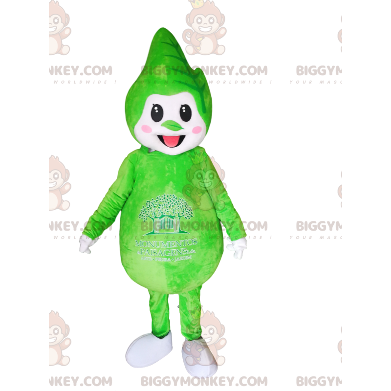 Zielony kostium maskotki BIGGYMONKEY™ z liściem na głowie - Zielony kostium maskotki BIGGYMONKEY™ z liściem na głowie -