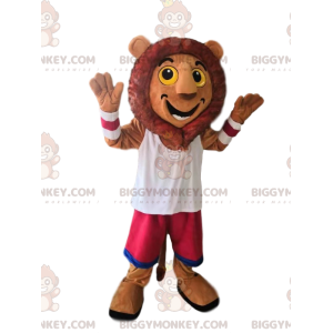 Disfraz de mascota Very Happy Lion BIGGYMONKEY™ con pantalón