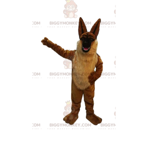 BIGGYMONKEY™ Mascot Costume Menacing Brown Dog With Big Ears –