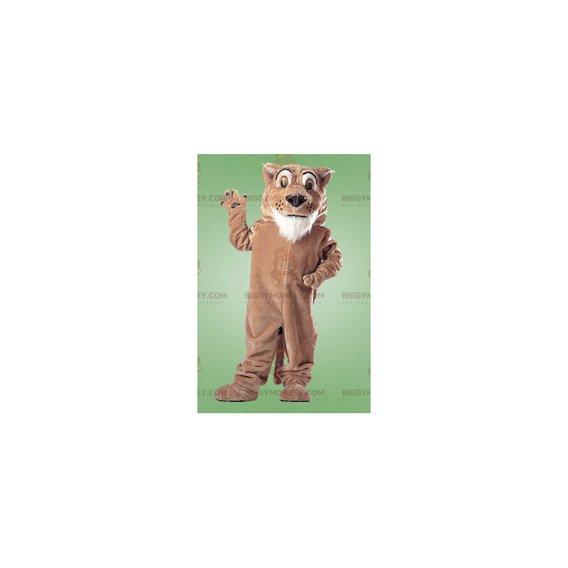 Disfraz de mascota BIGGYMONKEY™ de tigre marrón y blanco Disfraz de mascota BIGGYMONKEY™ de tigre marrón y blanco