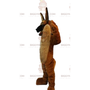 BIGGYMONKEY™ maskottiasu Uhkaava ruskea koira, jolla on suuret